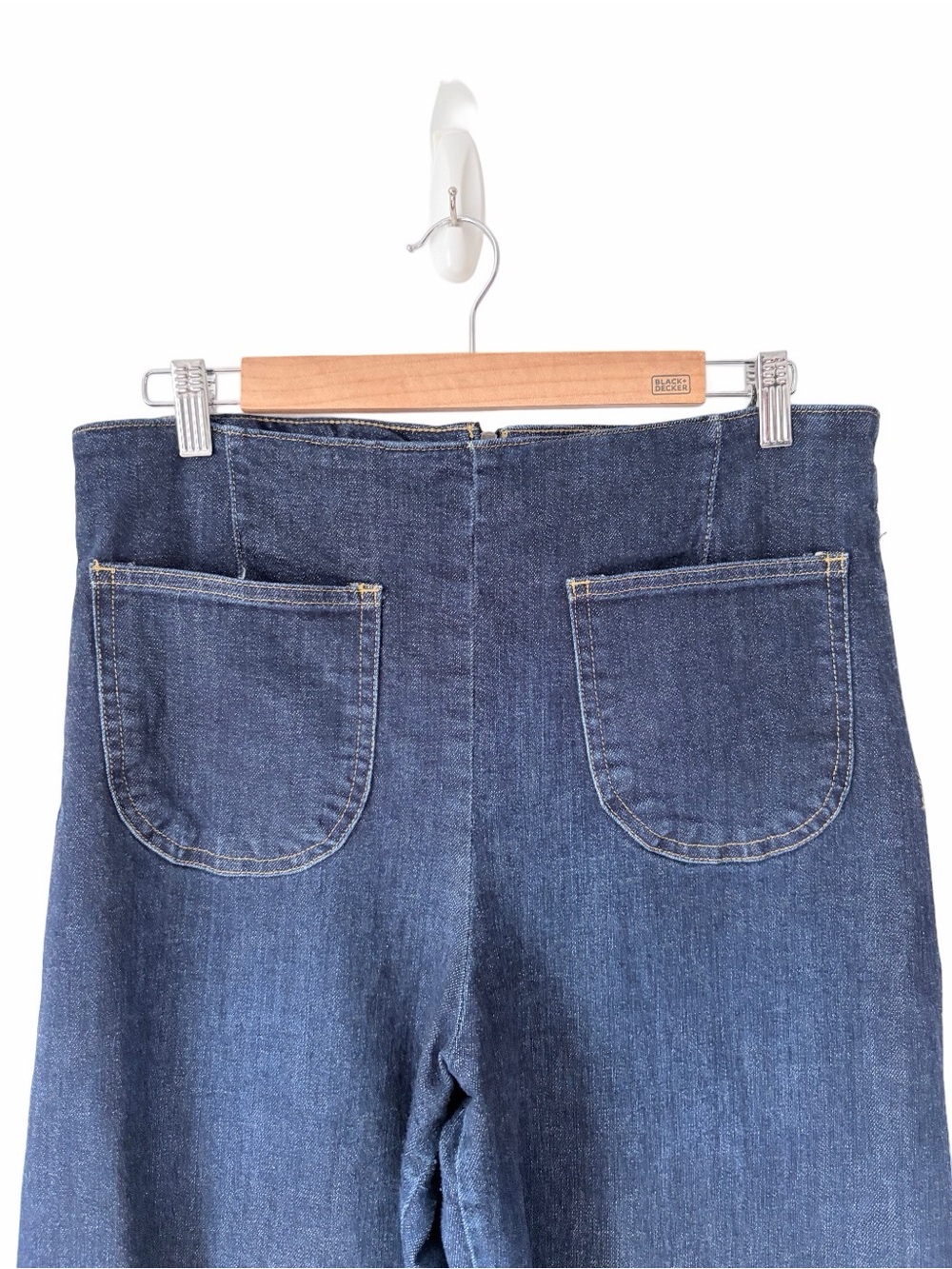 Maeve The Collette Anthropologie Ruffle Hem High Rise Wide Leg Crop Jeans 31 - Picture 2 of 8